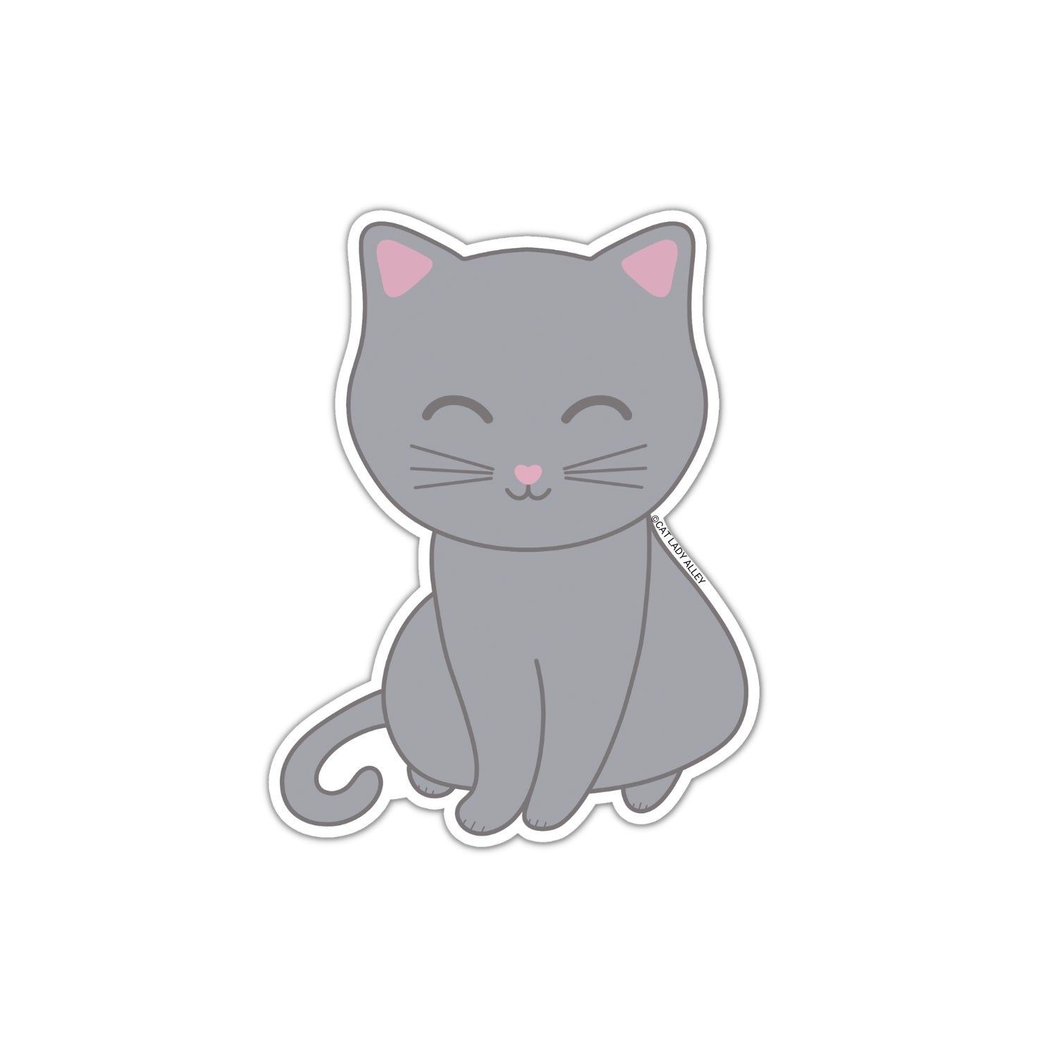 Grey Striped Cat - Cat - Sticker