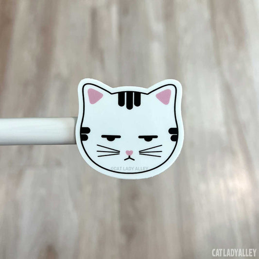 annoyed tabby cat sticker