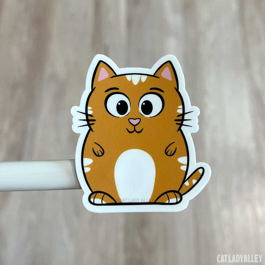 cute ginger and white tabby cat sticker