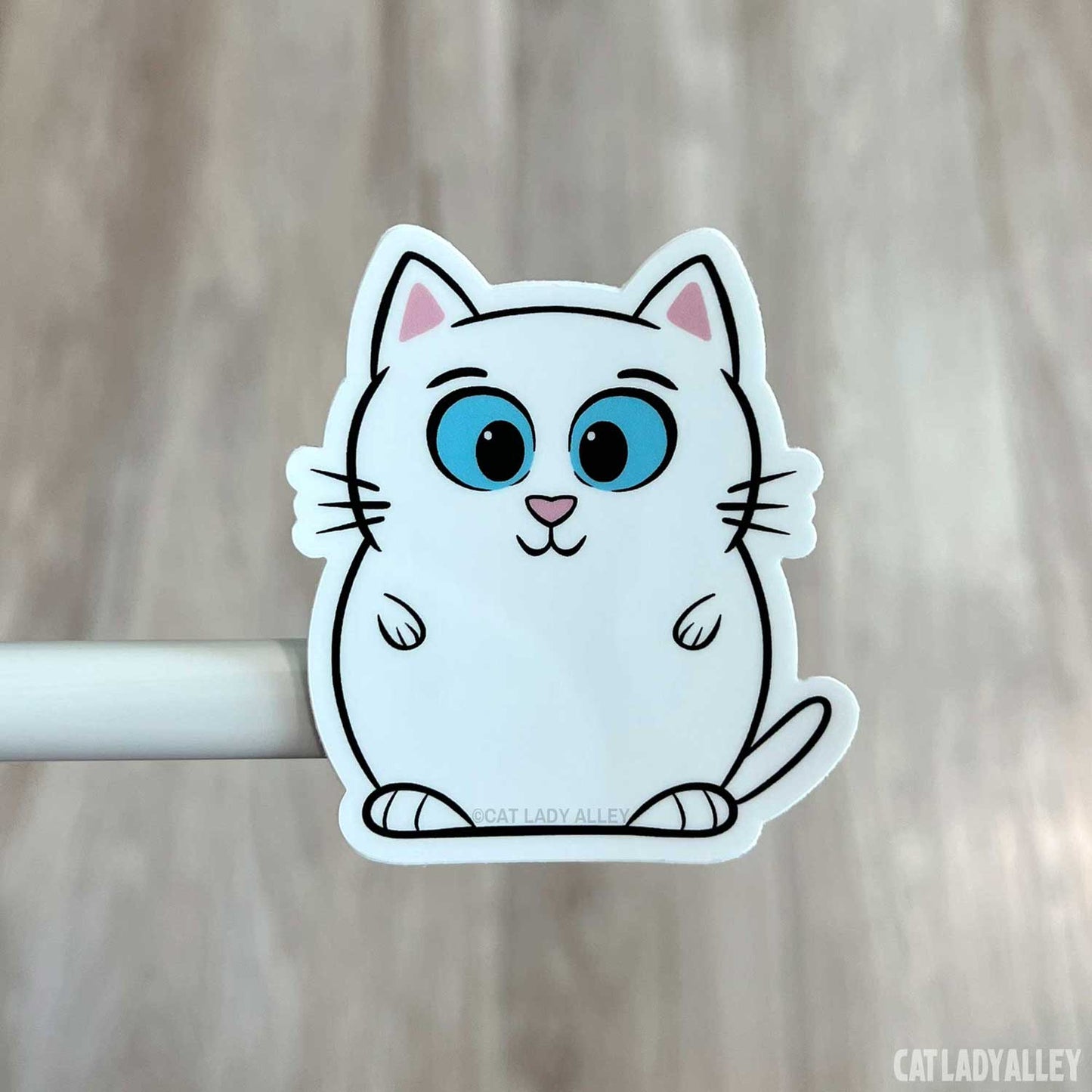 cute white cat sticker