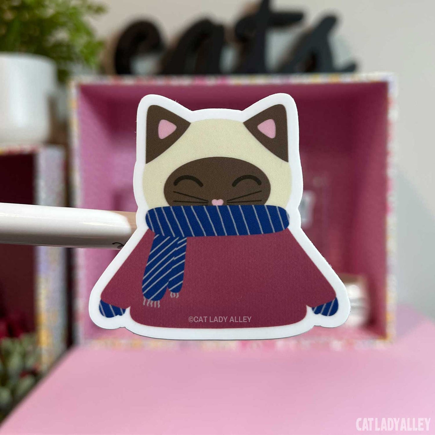 Sweater Kitty Seal Point Cat Sticker