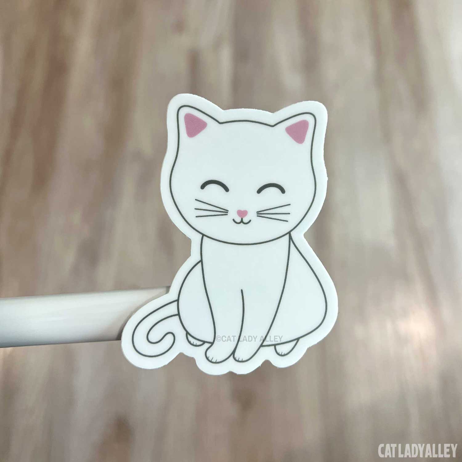 white cat sticker