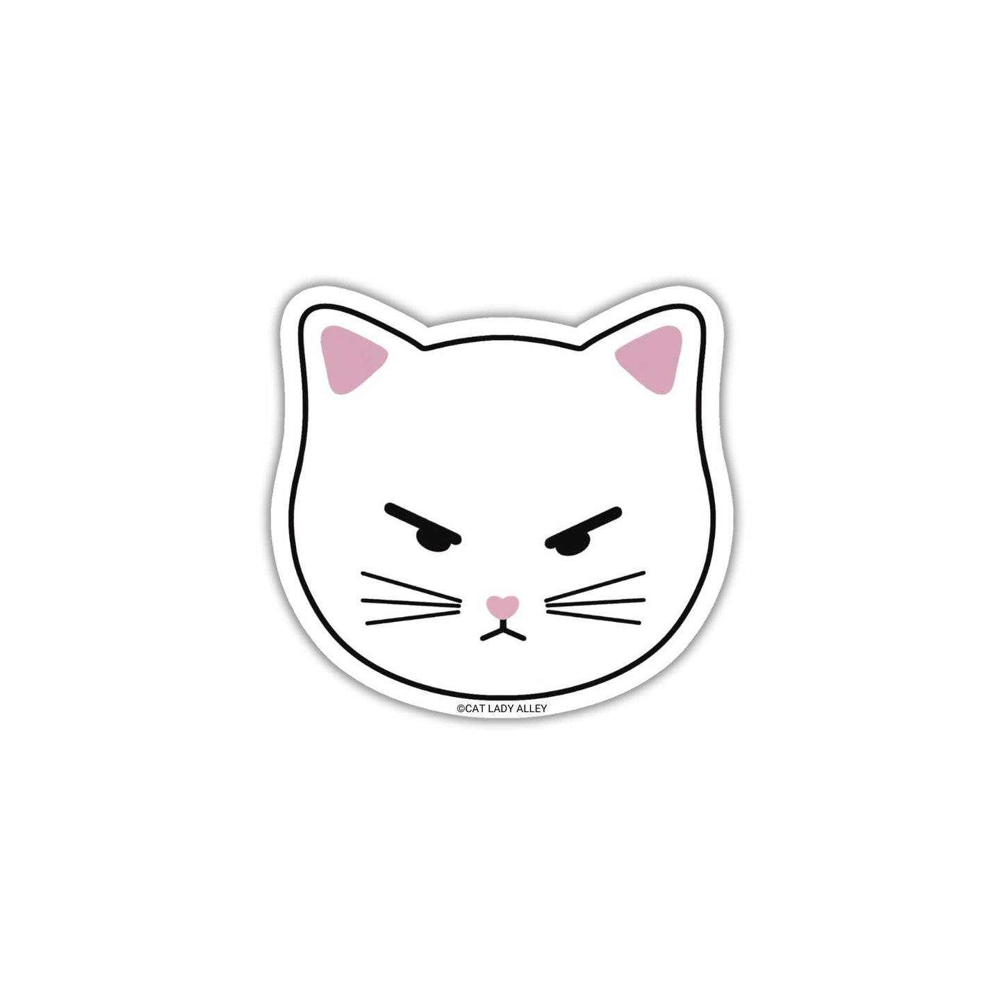 angry expression cat sticker