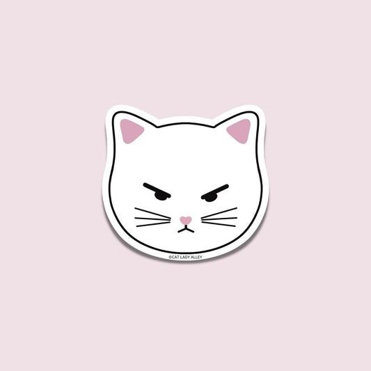 Angry Cat Head Sticker