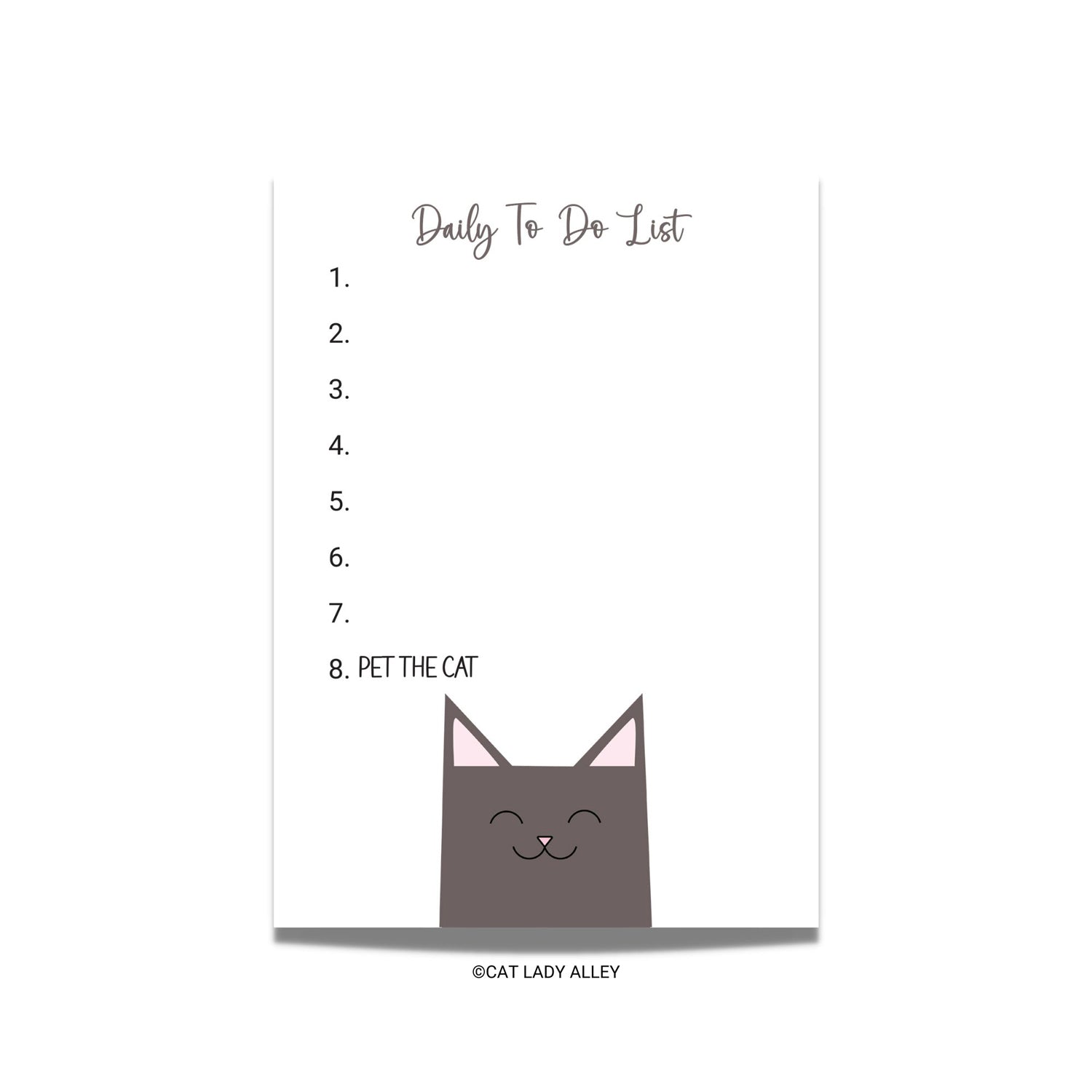 Daily To Do List Cat Notepad