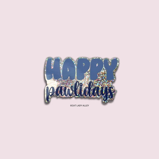 Happy Pawlidays Holographic Sticker