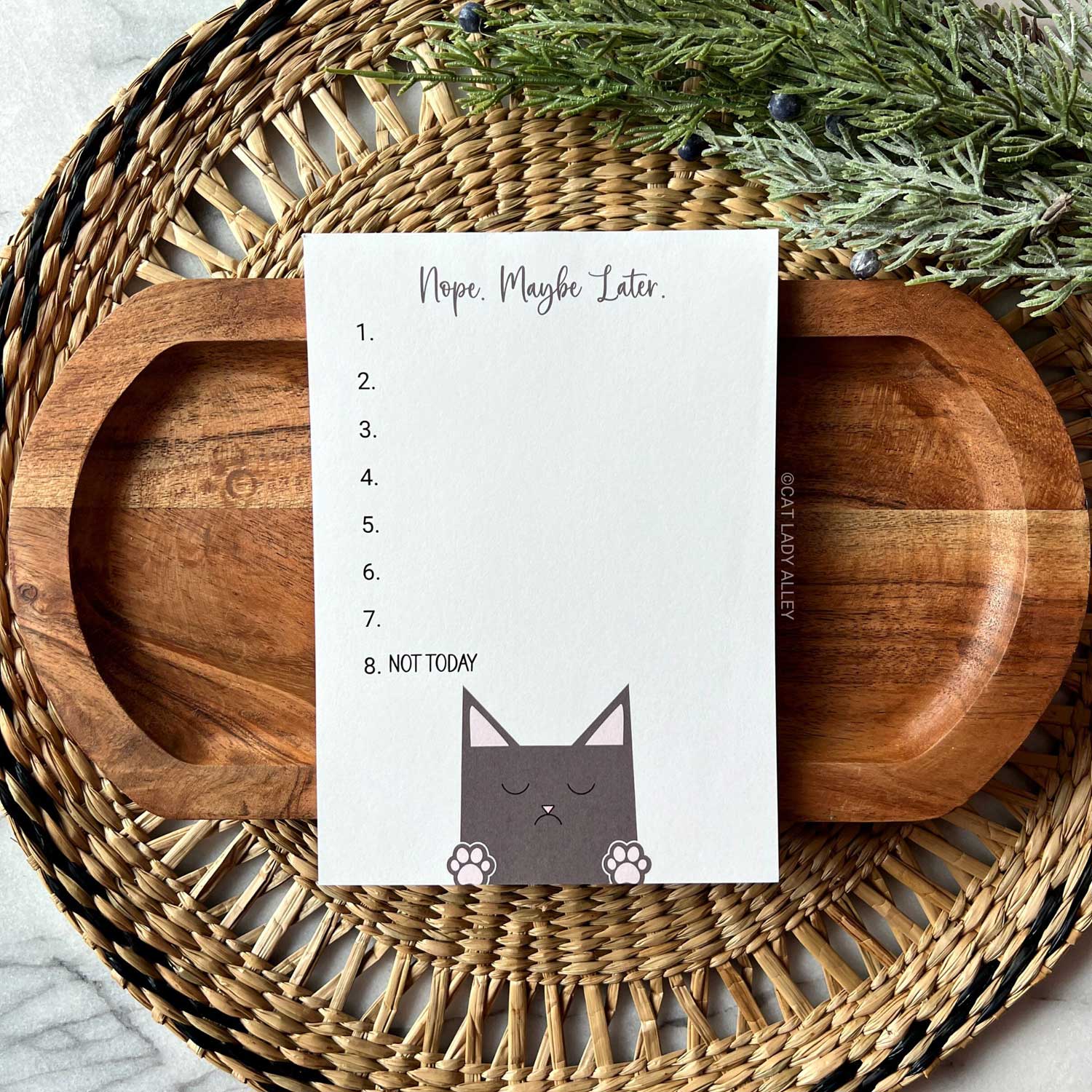 Nope Maybe Later Cat Notepad