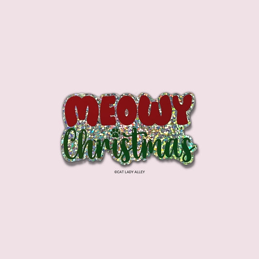 Meowy Christmas Holographic Sticker