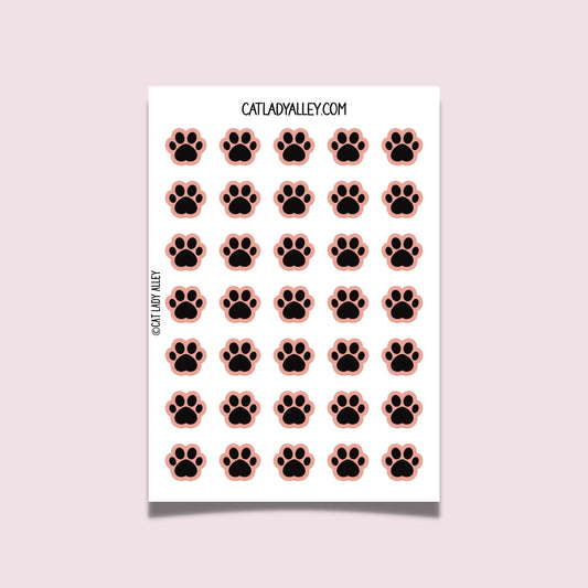 Paw Print Sticker Sheet - Orange