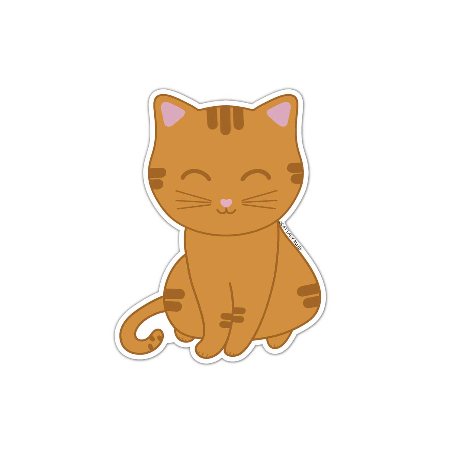 orange tabby cat die-cut sticker