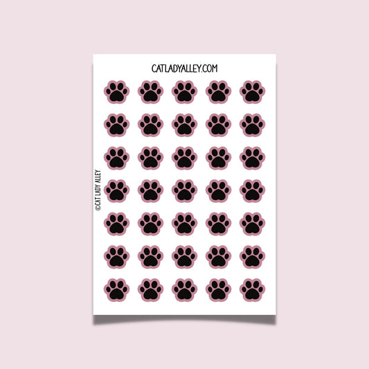Paw Print Sticker Sheet - Pink