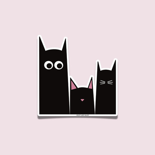 Three Cats Black Sticker