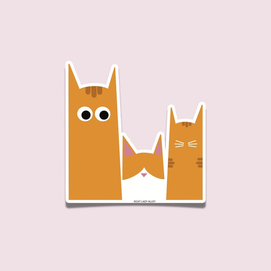 Three Cats Orange Sticker