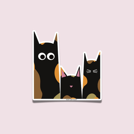 Three Cats Tortie Sticker