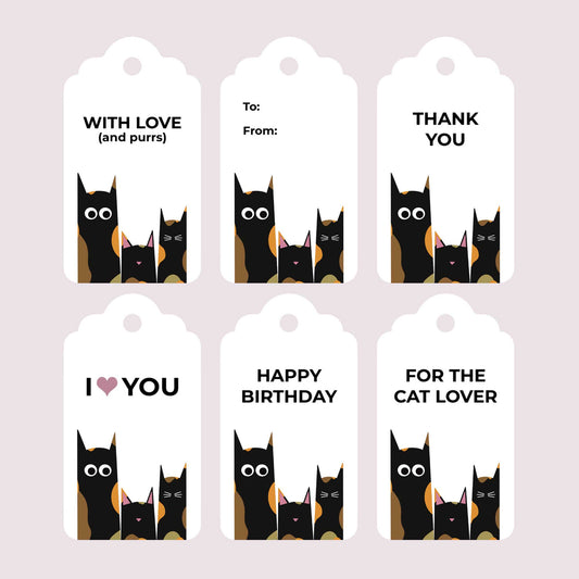 Three Cats Tortie Gift Tags