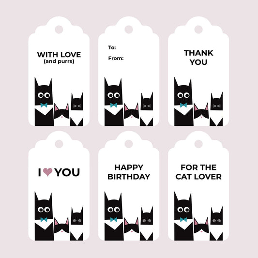Three Cats Tuxedo Gift Tags