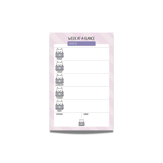 Laptop Cats Weekly Planner Notepad - Half Size