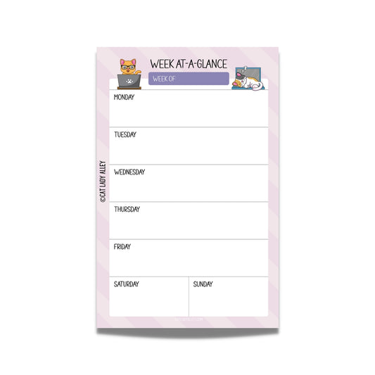 Working Cat Weekly Planner Notepad