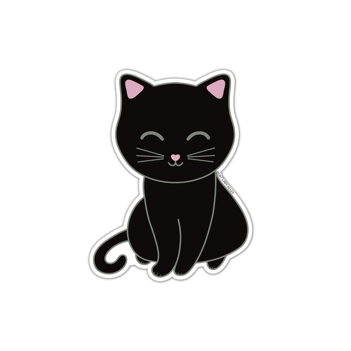 black cat die-cut sticker
