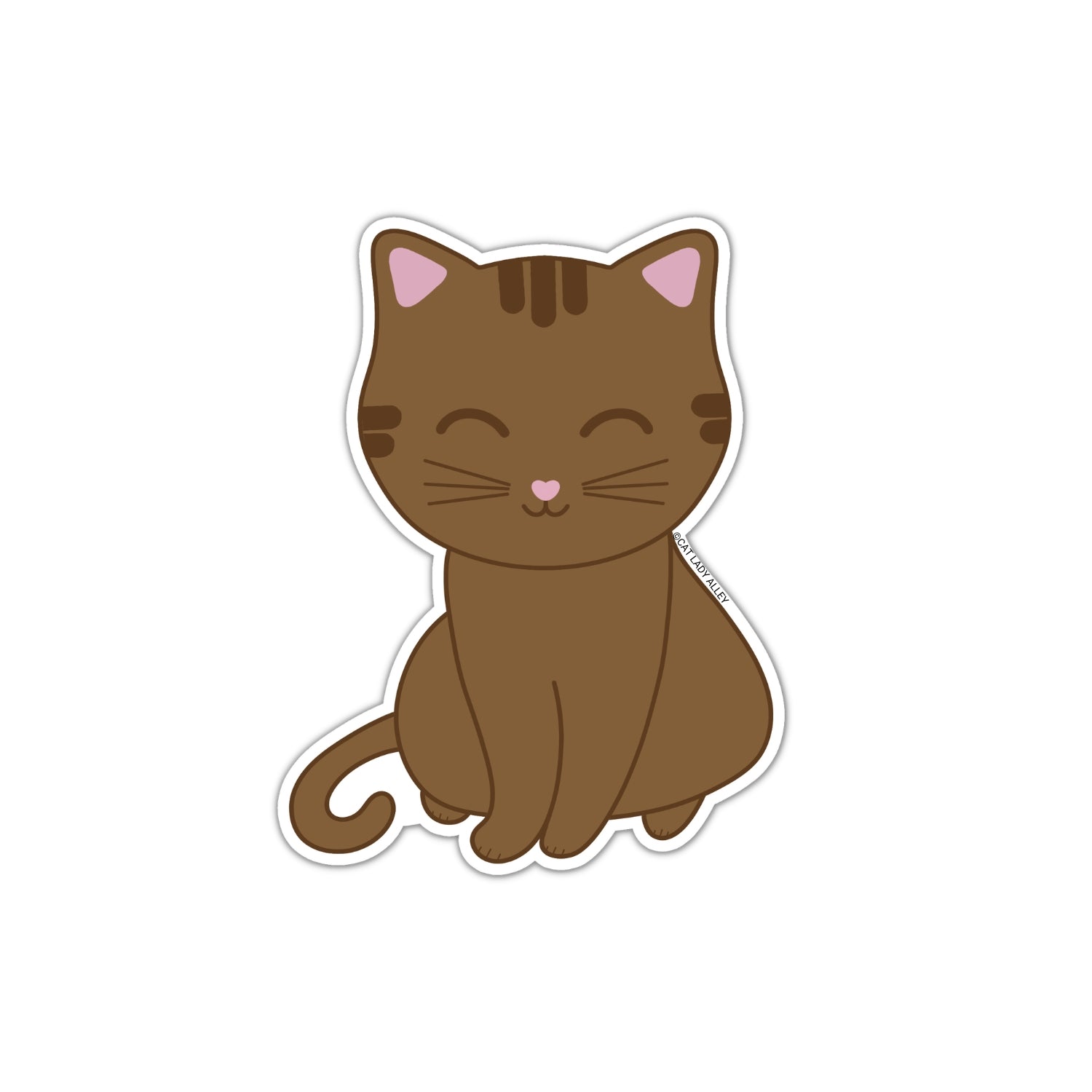brown tabby cat die-cut sticker