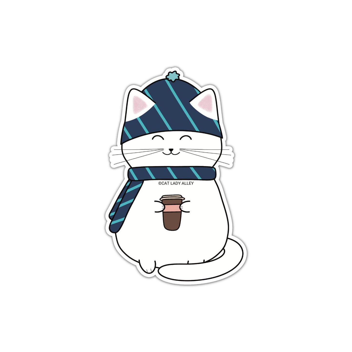 Cozy Scarf Cat Sticker