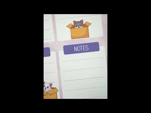 video of Box Cat Weekly Planner Notepad Digital Download