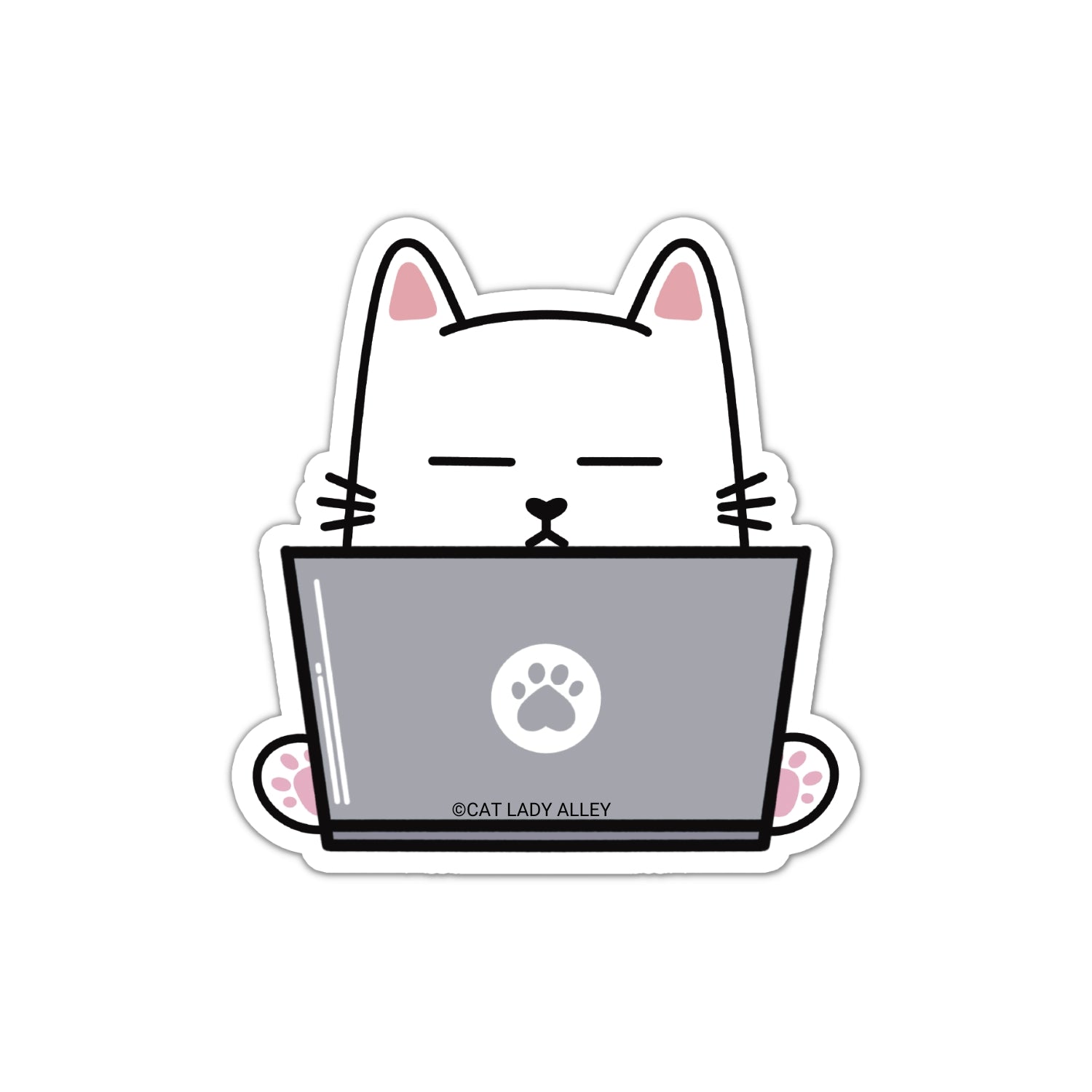 Over-It Laptop Sophie Cat Sticker
