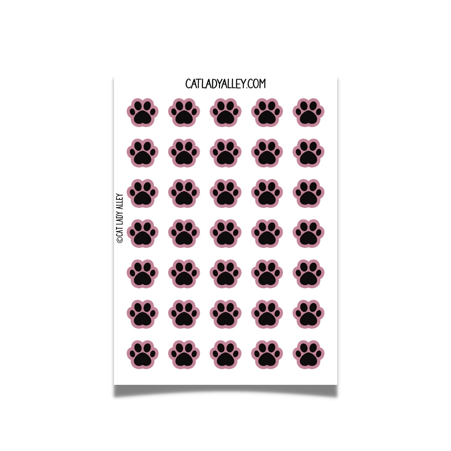 pink paw prints sticker sheet