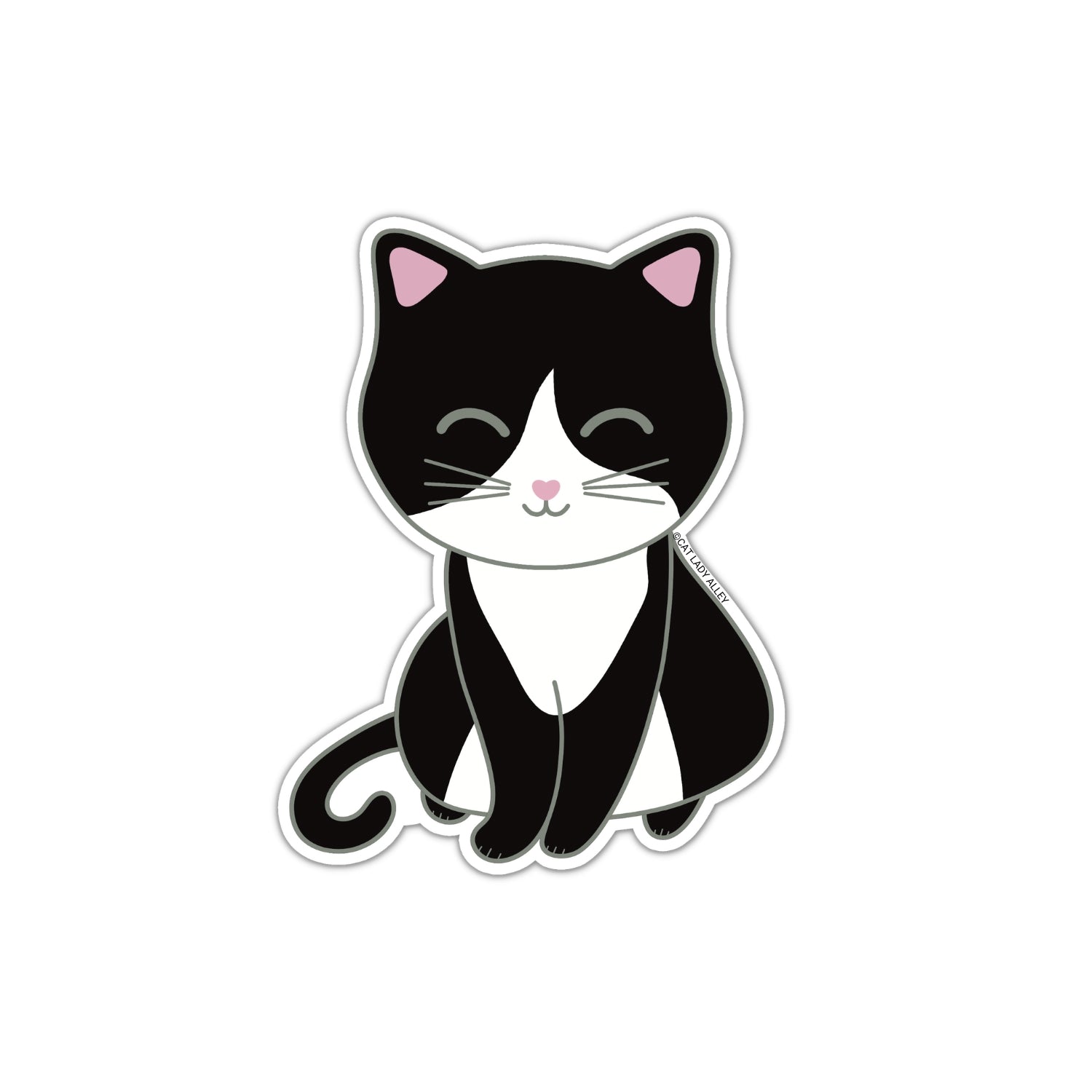 tuxedo cat die-cut sticker